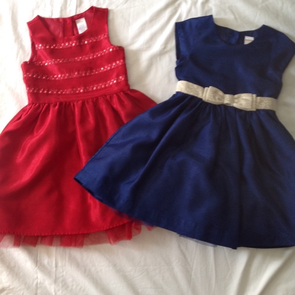 Gymboree Other - Gymboree 2 girls dresses red & royal blue , used
